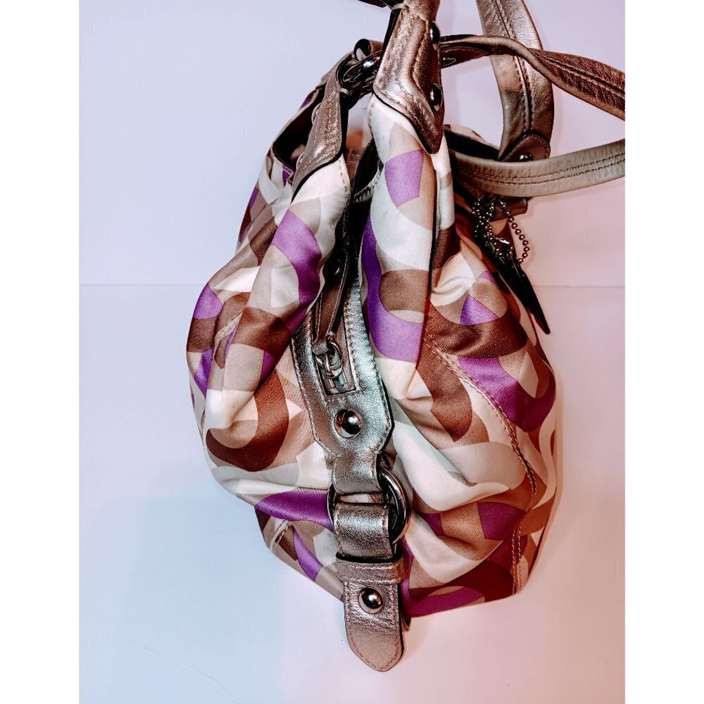 Coach Madison Signature Op Art Maggie Hobo Bag - Picture 12 of 15